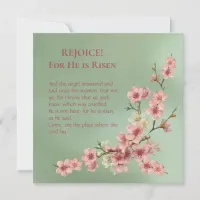 Cherry Blossoms in Pink and Teal Note Card