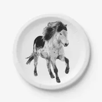 Icelandic horse in motion paper plates