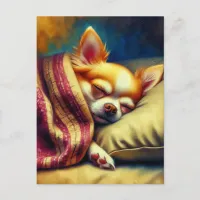 Cute Napping Chihuahua | Keeping in Touch Postcard