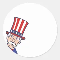 Uncle Sam Customizable 4th of July Classic Round Sticker