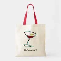 funky martini aqua tote bag