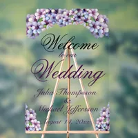 Romantic and Poetic Pastel Lilac Watercolor Acrylic Sign