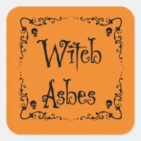 Halloween Potion Ingredients Witch Ashes Square Sticker