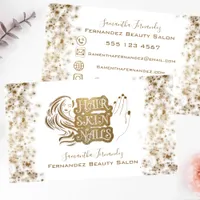 Modern Gold Glitter Beauty Salon Business Card