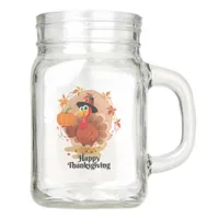 Happy Thanksgiving Typography Mason Jar