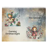 Charming Christmas Angels Folk Art Style  Calendar