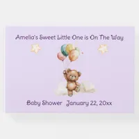 Sweet Little One on the Way Lavender Baby Shower Guest Book