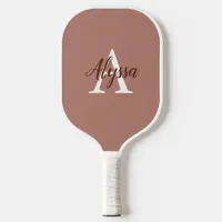 Stylish Cinnamon Monogram Pickleball Paddle