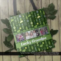 "Lucky Grandpa" Shamrock Clover Green Photo Tote Bag