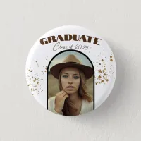 Gold Elegant Modern Pin Education Graduation