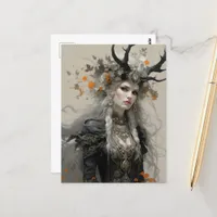 A Pagan Goddess With Antlers Postcard