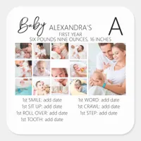 Baby's First Year Photo Collage Family Keepsake Square Sticker