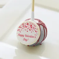 Valentine's Day Red Confetti Hearts Personalized Cake Pops