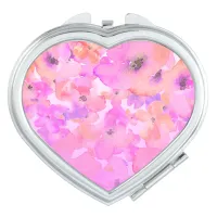 *~* Heart Pink Chic Popular Watercolor Compact Mirror