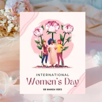 Pink and Green Aesthetic International Women's Day Poster