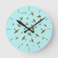 Spitfire Planes Retired Veteran Aircraft Pilot Round Clock