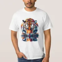 Tiger looking at Reflection in Water T-Shirt