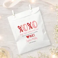 XOXO Hugs & Kisses Valentine's Day 1st Birthday Favor Bag