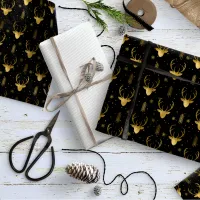 Deer Antlers Arrows Christmas Pattern V2 Gld ID861 Wrapping Paper