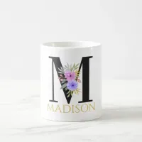 Watercolor Floral Monogram Coffee Mug