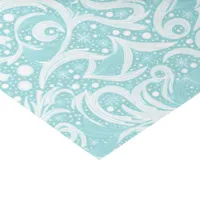 Teal Abstract Snowflake Pattern#10 ID1009 Tissue Paper