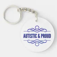 Autistic & Proud Purple Swirls Keychain