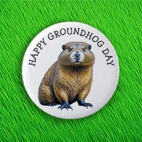 Happy Groundhog Day Cute Holiday Button