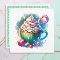 Pretty Watercolor Christmas Cup of Hot Cocoa