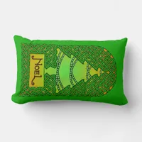 Celtic Christmas Tree - Green Lumbar Pillow