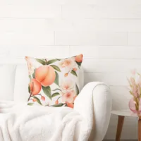 Peach themed throw pillow