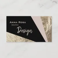 *~* AbstractGold Foil Blush Pink Geometric Business Card