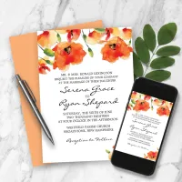 Summer Golden Poppy Wedding Invitation