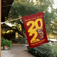 Red Gold Year of the Snake 2025 House Flag