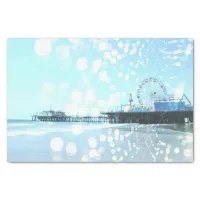 Turquoise Spiderweb Santa Monica Pier Tissue Paper