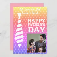 Instagram Photo Tie Funky Dots Fathers Day Card