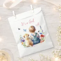 Baby Girl and her Puppy | It's a Girl Watercolor Favor Bag