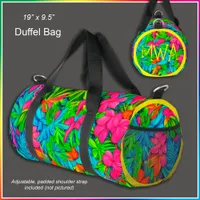 [Tropical Leaves] Botanical Floral Print Monogram Duffle Bag