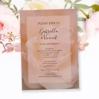 Pale Pink Rose Floral Wedding Invitation