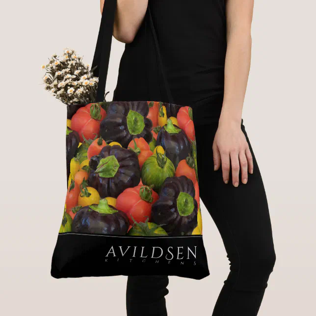 Colorful Tomato & Purple Bell Pepper Medley Tote Bag