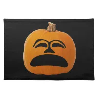 Jack o' Lantern Unhappy Face, Halloween Pumpkin Cloth Placemat