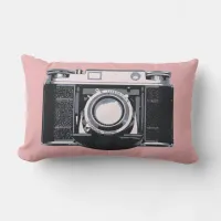 Vintage Cameras Retro Old Pink Hipster Classic Lumbar Pillow