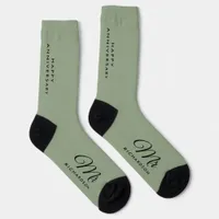 Sleek Minimalist Sage Green Mr Wedding Anniversary Socks