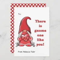 Cute Gnome One Like You Classroom Valentines Day  Holiday Card