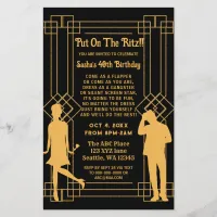 Budget Roaring 20 art deco flapper girl Invitation