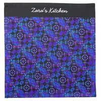 Cool Groovy Boho Stylish Retro Blue Purple Hippie Cloth Napkin