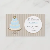 aqua blue  Wedding Cakemakers business Cards