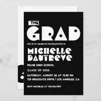 Cool Typography Graduation Party Invitation