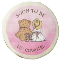 Soon To Be Lil' Cowgirl Baby Shower Pink Sugar Cookie
