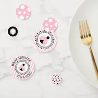 Pink Ladybug Girl's Baby Shower Confetti