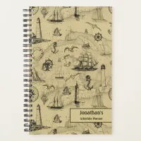 Nautical Vintage Personalized Weekly Schedule Planner